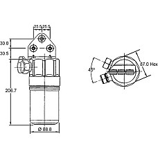 Uscator,aer conditionat Air conditioning drier AUDI A6 C5 ALLROAD C5 1.9D-4.2 12.97-08.05 MAHLE AD 187 000S