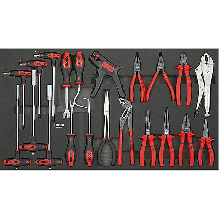 Unelte (inserturi) pentru carucioare Introduceti tava cu instrumente pentru carucior setul de instrumente 23 szt. dimensiune cartus: 750x435 mm SONIC 602308