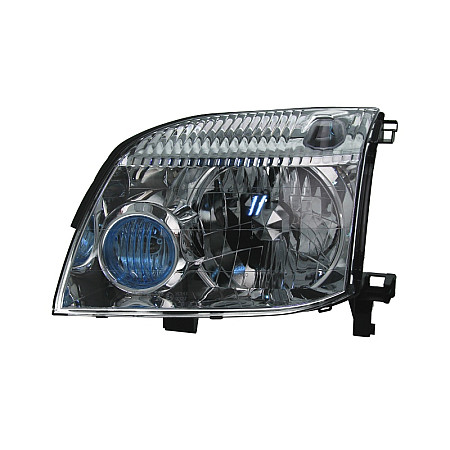 Far Lampa frontala Stanga H4 electric cu motor culoare insert: albastru/negru culoare semnalizator: alb NISSAN X-TRAIL I TYC TYC 20-0634-05-2