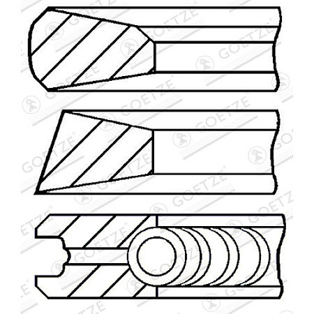 Set segmenti piston Inele de 102mm STD 294 3 3 ABG SAW SF AG CHEM GLEANER AGCO 9000 ATLAS 1000 AB / AB 02 CASE IH 100 S SC DEUTZ FAHR 120 ACTOR AGROPRIMA BF4L913-F8L413 GOETZE 08-138700-00