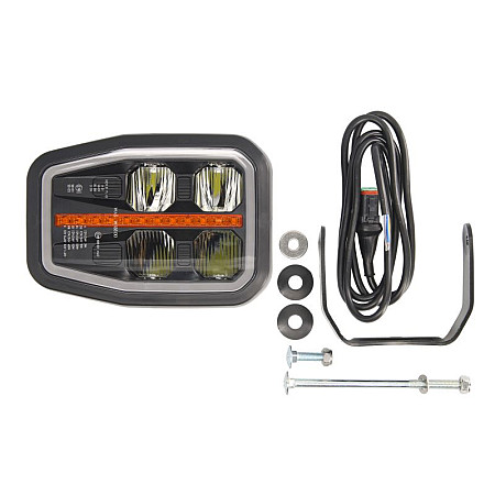 Far Headlamp R LED manual horizontal with daytime running light insert colour: neagra indicator colour: orange WAS 1336 DD P A W188D