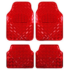 Covorase Auto Universale, model Diamond, culoare Crom Rosu