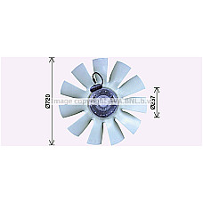 Ventilator, radiator Fan clutch with fan 720mm number of blades 11 number of pins 5 DAF CF 85 XF 105 MX265-MX375 10.05- HIGHWAY 60011013HW