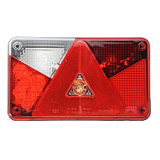 Stop spate Rear lamp L MULTIPOINT V LED/P21W/PY21W 24V with indicator with fog light reversing light with stop light parking light triangular reflector connector: PE with wire eye ASPOCK A24-8504-701