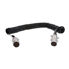 Cablu infasurat Sirma electrica spiralata tpe elastometru termoplastic lungime de lucru 6m lungime maxima 75m cu mufe numar pini: 7 numar cabluri: 1x15+6x1mm tip N JAEGER 611044EJ