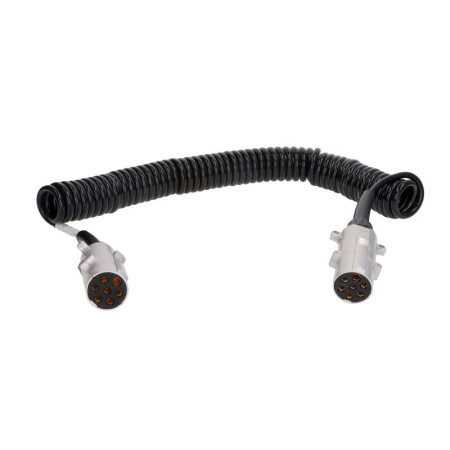 Cablu infasurat Sirma electrica spiralata tpe elastometru termoplastic lungime de lucru 6m lungime maxima 75m cu mufe numar pini: 7 numar cabluri: 1x15+6x1mm tip N JAEGER 611044EJ