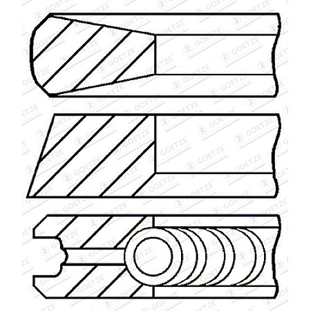 Set segmenti piston Inele de 1065mm STD 315 238 3465 JOHN DEERE 500 5000 600 7000 4039T-6068TRW52 GOETZE 08-181100-00