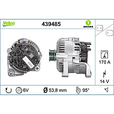 Alternator 14V 170A BMW 5 E60 5 E61 6 E63 6 E64 7 E65 E66 E67 2.0D/2.5D/3.0D 06.02-12.10 VALEO VAL439485