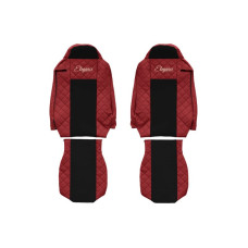 Husa scaun Huse pentru scaune Elegance rosu material eco-piele / velours serie ELEGANCE IVECO F-CORE F-CORE FX17 RED