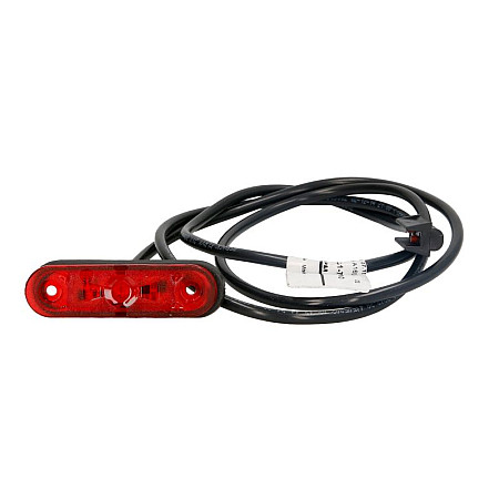 Lampa gabarit Outline marker lights L/R POSIPOINT II red LED height 24mm width 80mm depth 20mm embossed hose length 1500 12/24V with clip for flat wire POSIPOINT II ASPOCK A31-7204-017