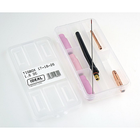 Accesorii si materiale pentru sudare Service parts kit 16mm box intended use: for welding low alloy steel high alloy steel copper nickel titanium welding clamp TIG17 TIG18 TIG26 IDEAL TIGBOX26/1.6/DC