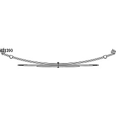 Pachet arc cu foi Leaf spring rear no.of blades: 4x650 CITROEN C25 FIAT DUCATO PEUGEOT J5 1.8-2.5D 09.81-07.94 LS GERMANY 671390-LS