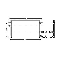 Condensator, climatizare A/C condenser with dryer CHEVROLET LACETTI NUBIRA DAEWOO LACETTI NUBIRA 1.4-2.0D 05.03- AVA COOLING DW5056D AVA