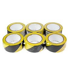 Banda adeziva Warning tape 6pcs neagra/yellow length=25m width=48mm MAMMOOTH MMT A070 702/6