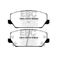 Set placute frana,frana disc Brake pads - tuning Yellow Stuff road approval front HYUNDAI I30 2.0 07.17- EBC POLSKA DP42343R