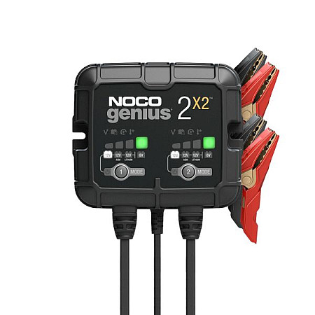Aparat de incarcat bateria de acumulatori Battery charger GENIUS2X2 charging voltage: 6/12 V NOCO charging current: 2A power supply: 120/240V battery type: AGM/EFB/GEL/Li-Ion/MF/WET NOCO GENIUS2X2