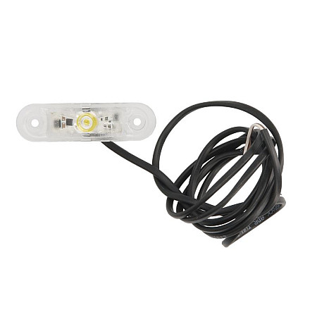 Lampa gabarit Outline marker lights L/R POSIPOINT II white LED height 243mm width 814mm depth 20mm embossed hose length 1500 12/24V POSIPOINT II ASPOCK A31-7100-037