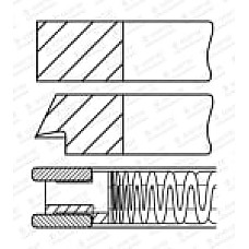 Set segmenti piston 715 STD Set de segmente de piston  HYUNDAI ACCENT II GETZ 1.3 01.00-06.09 GOETZE 08-448800-00