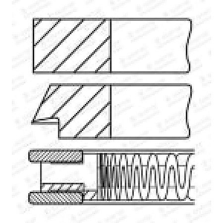 Set segmenti piston 715 STD Set de segmente de piston  HYUNDAI ACCENT II GETZ 1.3 01.00-06.09 GOETZE 08-448800-00