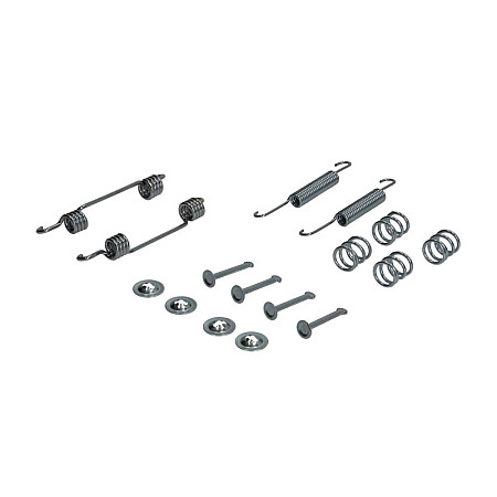 Set accesorii, saboti frana parcare Set de montaj pantofi de frana MANDO HYUNDAI MATRIX SONATA V TUCSON KIA CERATO I SPORTAGE II 1.5D-3.3 06.01- QUICK BRAKE QB105-0887