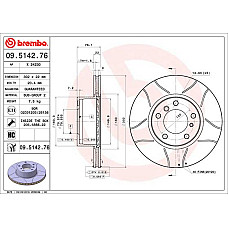 Disc frana Brake disc BREMBO Max 1pcs Cut front  L/R outer diameter 302 mm thickness 22 mm BMW 5 E34 7 E32 2.0-3.4 03.85-07.96 BREMBO 09.5142.76