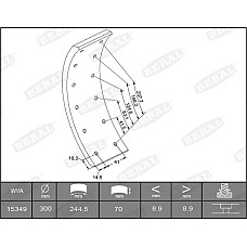 Set garnituri de frictiune, frana tambur Ferodou sabot frana 300x70. de baza  MERCEDES O 309 01.68-02.89 BERAL KBL15349.0-1549