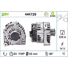 Alternator 14V 220A BMW 5 E60 5 E61 5 F10 5 F11 5 GRAN TURISMO F07 X3 F25 2.0/2.0D/3.0D 04.05-08.17 VALEO VAL444729