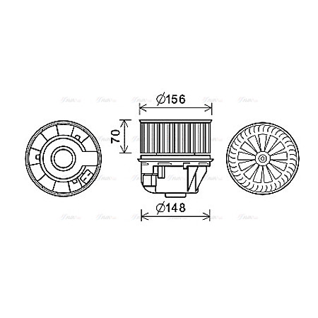 Electromotor, ventilatie interioara Suflanta de aer FORD C-MAX FOCUS C-MAX FOCUS II FOCUS II/KOMBI GALAXY II GALAXY MK II KUGA I MONDEO IV S-MAX 1.4-2.5 10.03- AVA COOLING FD8613 AVA