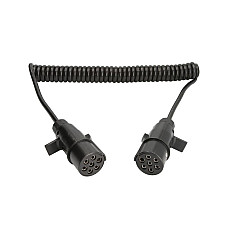 Cablu infasurat Sirma electrica spiralata poliuretan lungime de lucru 35m lungime maxima 4m cu dopuri feminine numar pini: 7 numar cabluri: 1x1+6x075mm dopuri de plastic EURO 6 TRUCKLIGHT EC-N07-PLA EURO6
