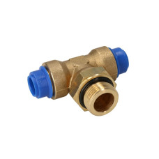 Cap de cuplare Montare TEKALAN Conector T cu trei cai M22x15 12mm/12mm metal cantitate: 1buc cu piulita PNEUMATICS PNT12/M22/12