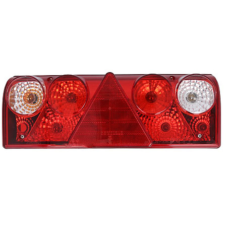 Stop spate Rear lamp L EUROPOINT II 24V triangular reflector connector: 4x SuperSeal 2PIN/AMP 7PIN Bayonet SMCG  SCHMITZ ASPOCK A25-6030-721
