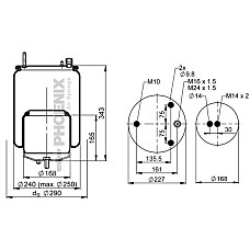 Burduf, suspensie pneumatica Supa de suspensie pneumatica spate R 29mm VOLVO FH FM PHOENIX 1 DF 17 B-4