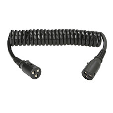 Cablu infasurat Sirma electrica spiralata poliuretan lungime de lucru 3m lungime maxima 35m cu mufe numar pini: 3 numar cabluri: 3x6mm ascensor de incarcare temperatura de lucru pina la 125 * C JAEGER 651535EJ