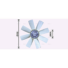 Ventilator, radiator Fan clutch with fan 750mm number of blades: 8  VOLVO FH12 D12A340-D12D500 08.93- HIGHWAY 60057007HW