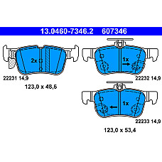 Set placute de frana Spate FORD FOCUS IV GALAXY III KUGA II KUGA III MONDEO V S-MAX 1.0-2.5H 09.14- ATE 13.0460-7346.2