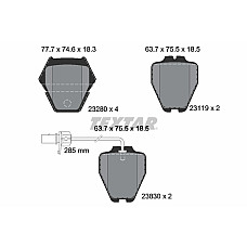 Set placute de frana Fata AUDI A4 B5 A6 C5 ALLROAD C5 VW PASSAT B5.5 PHAETON 1.8-4.2 09.97-03.16 TEXTAR 2328001