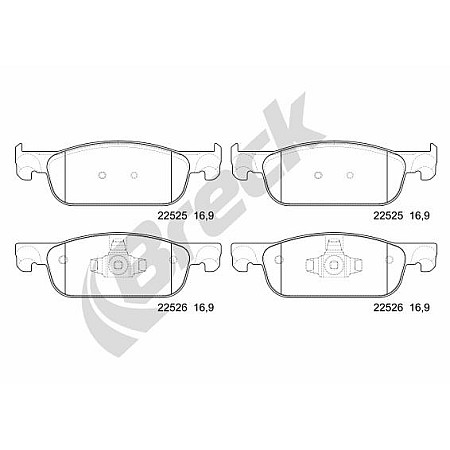 Set placute de frana Fata DACIA LOGAN II LOGAN MCV II SANDERO II RENAULT CLIO IV LOGAN/STEPWAY II TWINGO III 0.9-1.5D 10.12- BRECK 22525 00 702 00