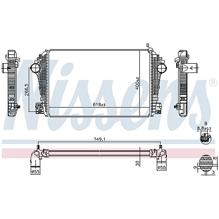 Admisie racitor de aer Supply air cooler VW AMAROK 2.0/2.0D/3.0D 09.10-05.22 NISSENS NIS 961601