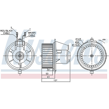 Ventilator, habitaclu Suflanta de aer SEAT TOLEDO I VW CORRADO GOLF II JETTA II 1.0-2.9 08.83-03.99 NISSENS NIS 87148