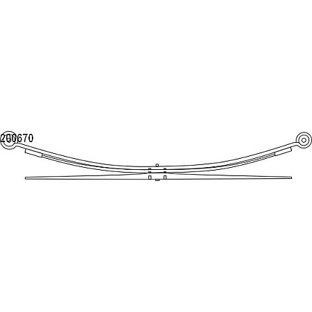 Pachet arc cu foi Leaf spring rear no.of blades: 3 58x697 FORD TRANSIT 2.0D/2.3/2.4D 01.00-05.06 LS GERMANY 200670-LS