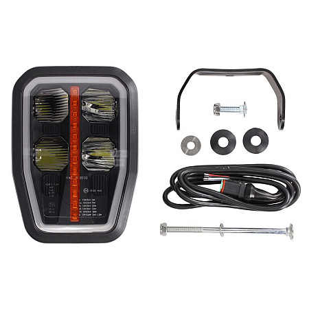Far Headlamp L LED manual horizontal with daytime running light insert colour: neagra indicator colour: orange WAS 1336 DD L A W188D