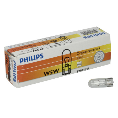 Bec, semnalizator Bec cutie 10buc W5W 12V 5W W21X95D DS DS 3 DS 4 DS 5 IVECO DAILY CITYS DAILY I DAILY II DAILY III DAILY IV DAILY LINE DAILY TOURYS DAILY V DAILY VI MASSIF 07.70- PHILIPS PHI 12961/10