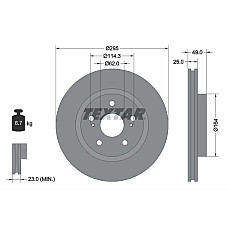 Disc frana Fata Dreapta/Stanga fara pivot de fixare a rotii SUZUKI GRAND VITARA II XL7 1.6-3.6 04.05- TEXTAR 92156503