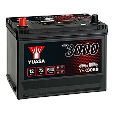 Acumulator Pornire Battery YUASA 12V 72Ah/630A YBX3000 SMF L+ standard 269x174x223 B9 starting YUASA YBX3069