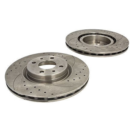 Disc frana de performanta High-efficiency brake disc 2pcs SPEEDMAX Ventilated Cut-Drilled front  L/R outer diameter 284 mm thickness 22 mm  ABARTH 500 / 595 / 695 ALFA ROMEO 155 1.2-3.0 11.86- SPEEDMAX 5201-01-0468PTUOTUV