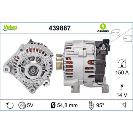 Alternator 14V 150A TOYOTA AURIS AVENSIS RAV 4 IV VERSO 1.6D/2.0D 11.13-12.18 VALEO VAL439887