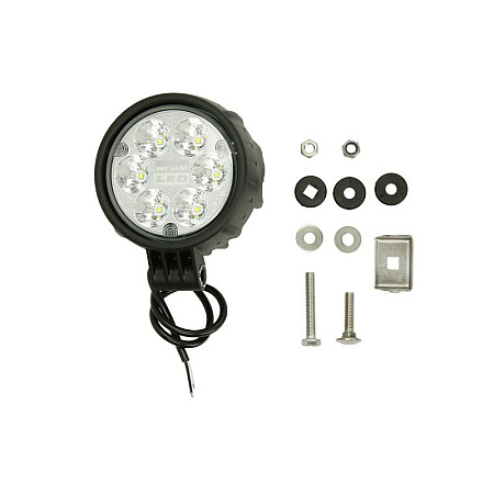 Far Universal headlamp L/R long-range LED 12/24V diameter 116mm depth: 72mm transparent aluminium neagra 29W 2500lm with wire 0.5m WESEM CDC3.51800.02