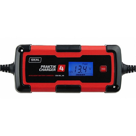 Aparat de incarcat bateria de acumulatori Battery charger PRAKTIK CHARGER 4 LCD charging voltage: 6/12 V IDEAL charging current: 4A power supply: 230V battery type: AGM/Ca/GEL/WET IDEAL PCHARGE4