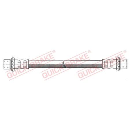Furtun frana Furtun/conducta de frana flexibil Spate Dreapta/Stanga lungime 198mm M10x1/M10x1  TOYOTA PICNIC URBAN CRUISER VERSO S YARIS YARIS/HATCHBACK 1.0-2.2D 08.96- QUICK BRAKE QB27.061