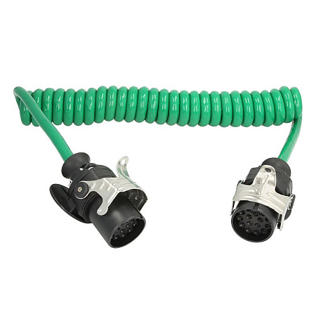 Cablu infasurat Sirma electrica spiralata lungime de lucru 35m EN with AN plugs numar pini: 15 numar cabluri: 12x15+3x25mm ADR TRUCKLIGHT EC-15-ADR-3.5M